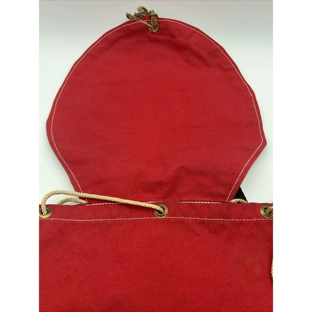 Vintage Jugglebags Artisan Backpack Red Canvas Boho Festival Bag